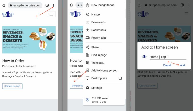 Step on how to add app icon top 1